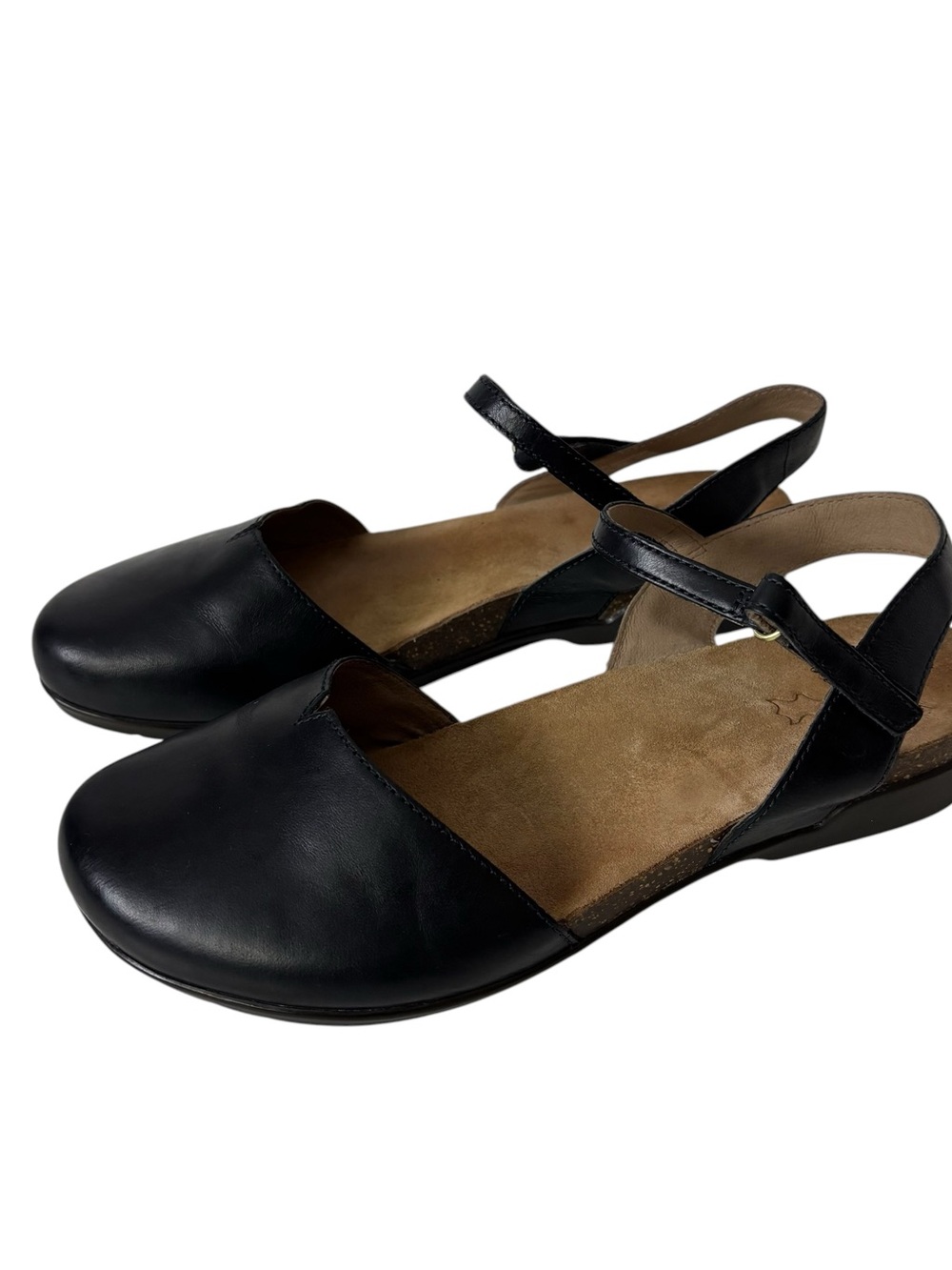 Dansko Black Leather Rowan Mary Jane Low Heel Shoes Wide Width Sz US 10.5 EU